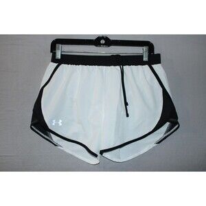 Under Armour HeatGear Athletic Shorts Women's White Black Running Gym Small